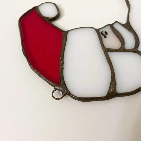 Stained Glass Crescent Moon Santa Claus Sun Catcher 4.25 Inch - Picture 13 of 16